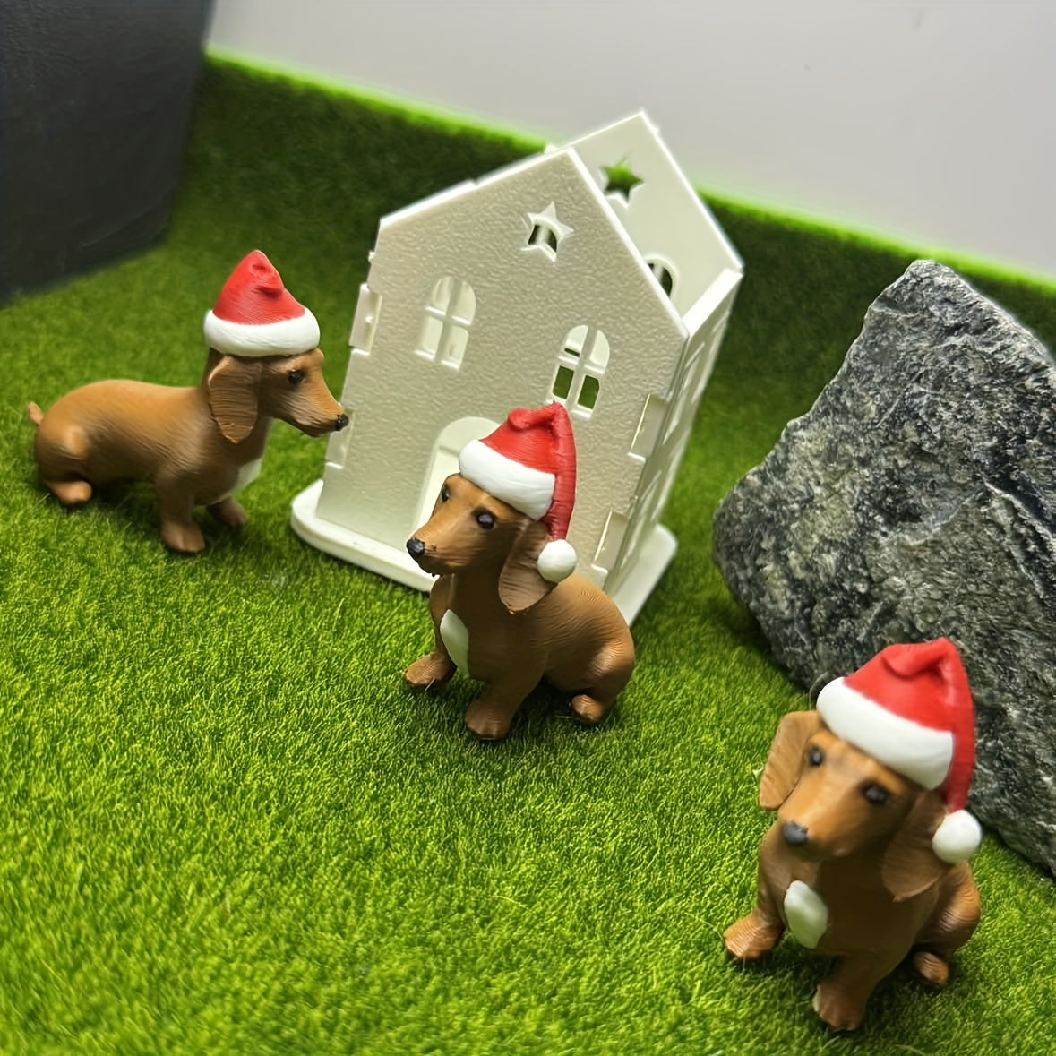 Christmas Dachshund Figurine