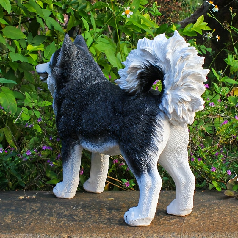Large Husky Dog Garden Statue