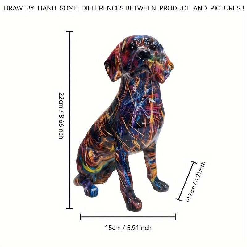 Abstract Multicolor Labrador Dog Sculpture
