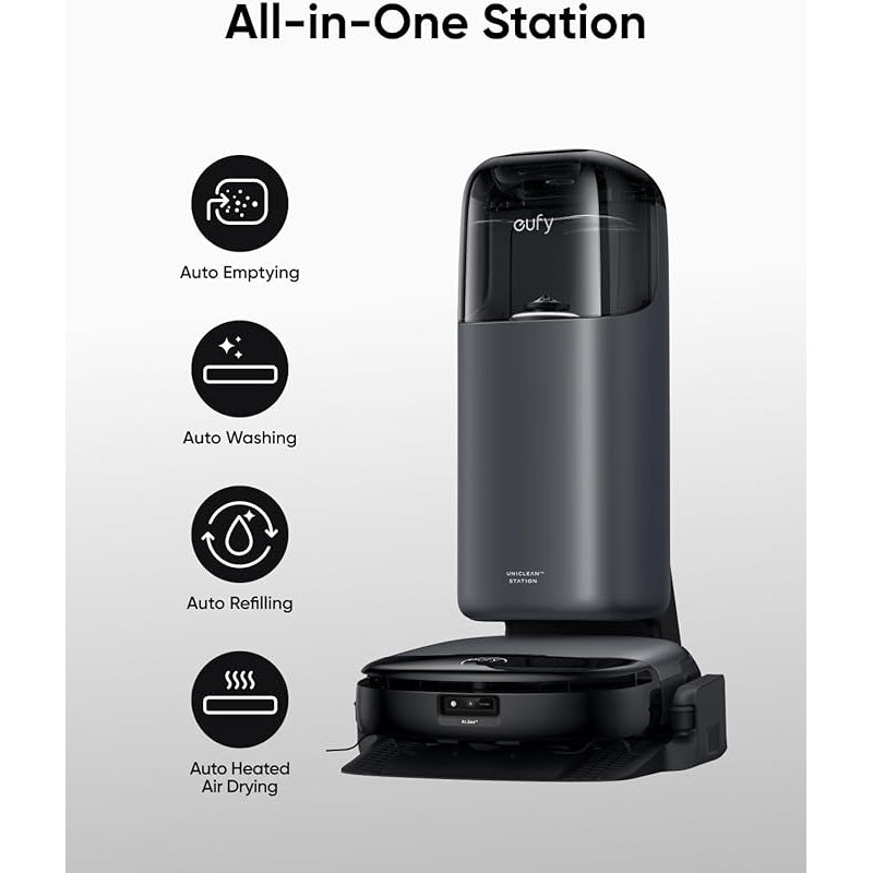 eufy Omni S1, Robot Vacuum Cleaner with Mop, Incredible Suction, All-in-One Station, Smart Obstacle Avoidance, Lift Mop, Wi-Fi, App, Alexa, Corner-to-Edge Deep Cleaning