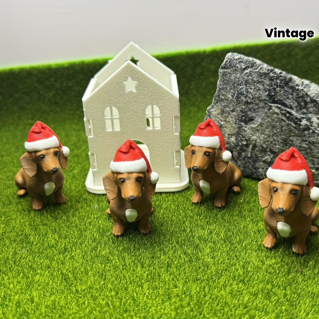 Christmas Dachshund Figurine