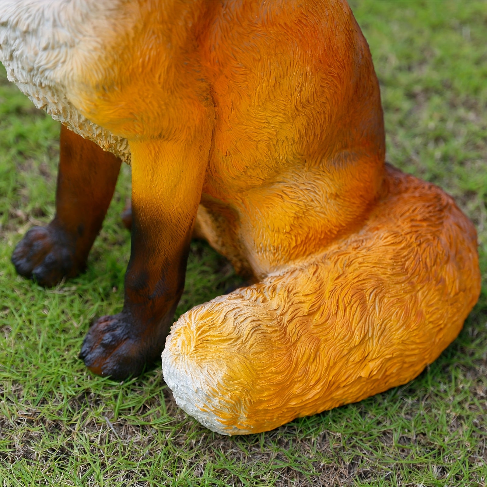 Rustic Resin Fox Statue, 22.5" High