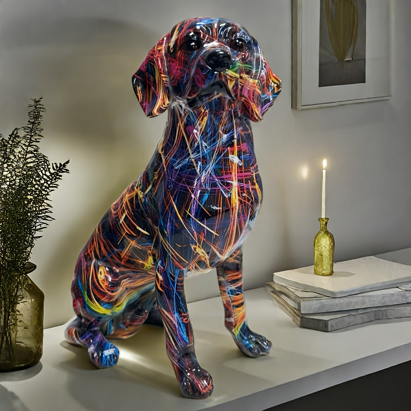 Abstract Multicolor Labrador Dog Sculpture