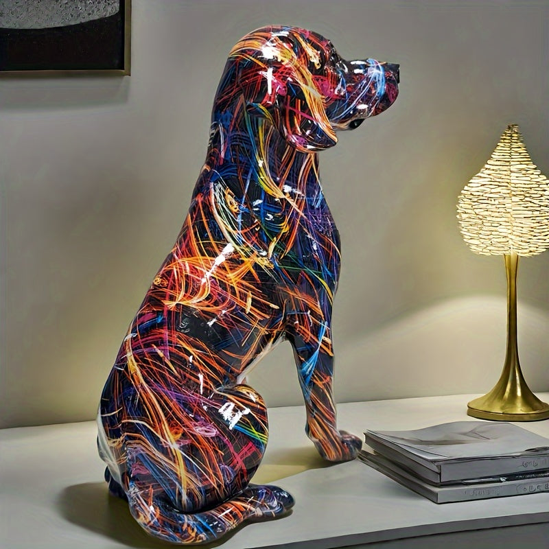 Abstract Multicolor Labrador Dog Sculpture