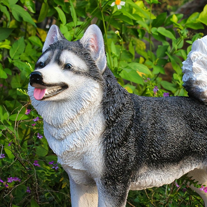 Large Husky Dog Garden Statue