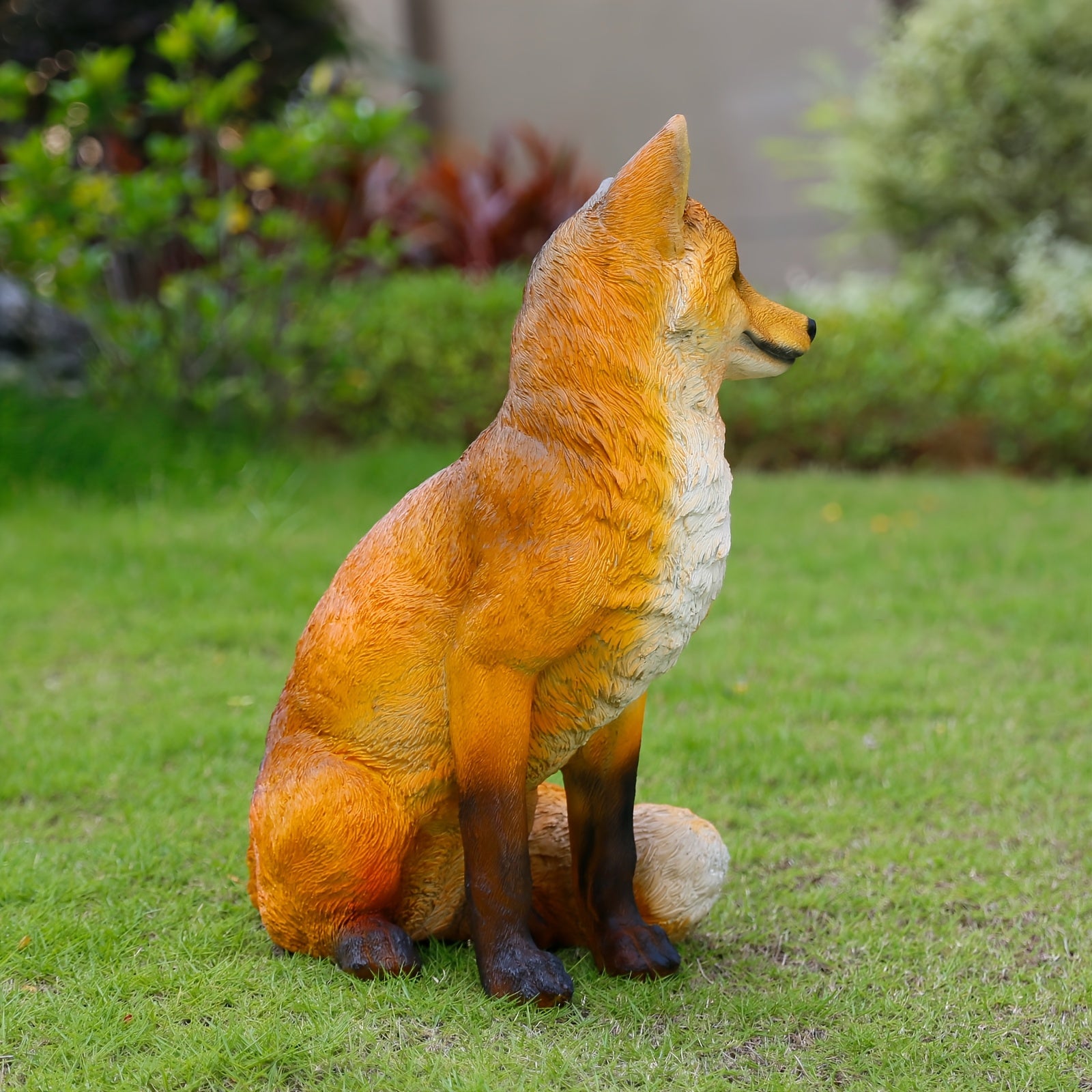 Rustic Resin Fox Statue, 22.5" High