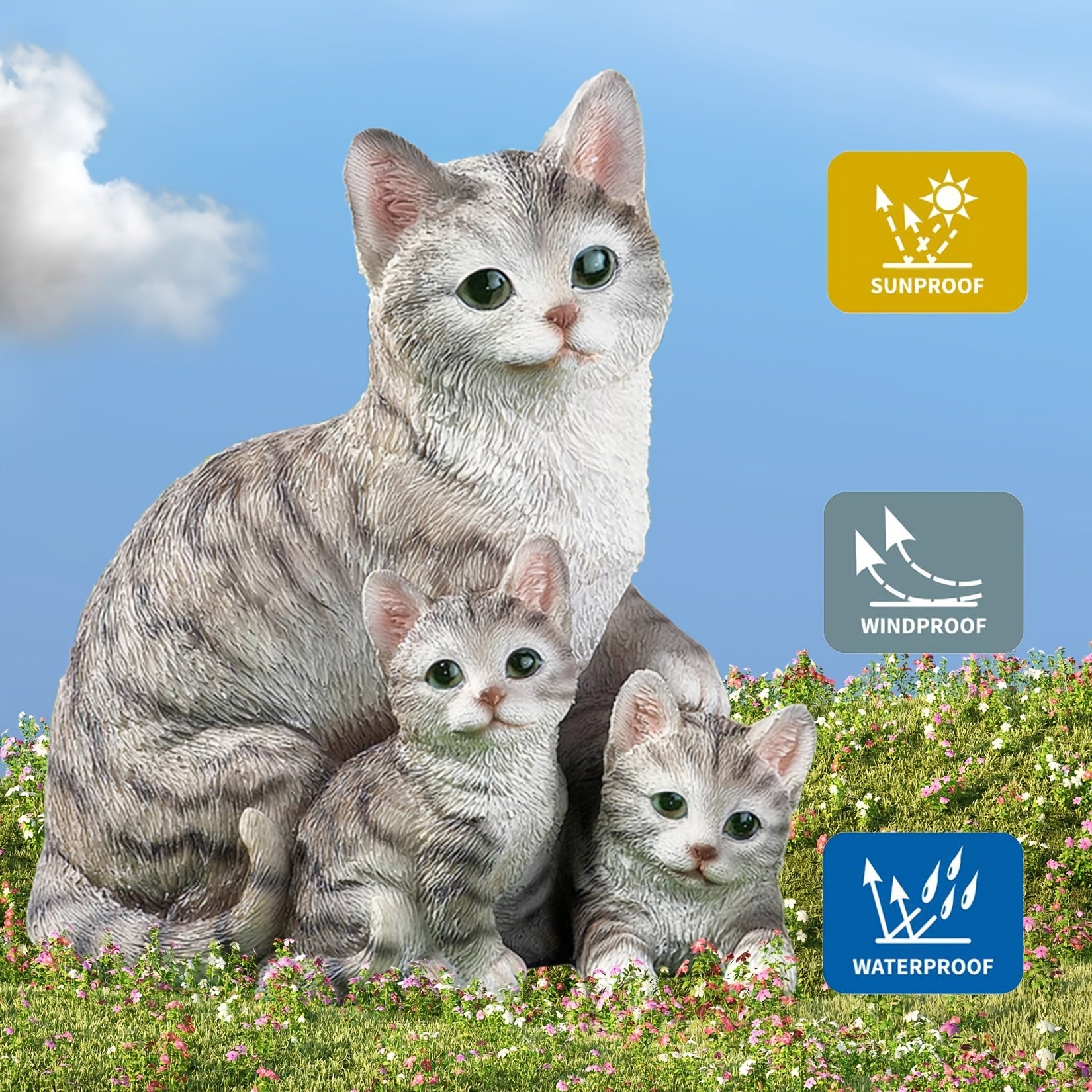 Resin Cat Garden Statue