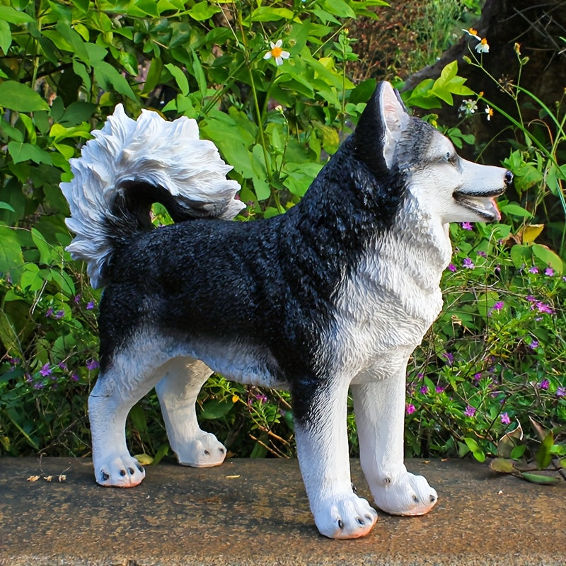 Large Husky Dog Garden Statue