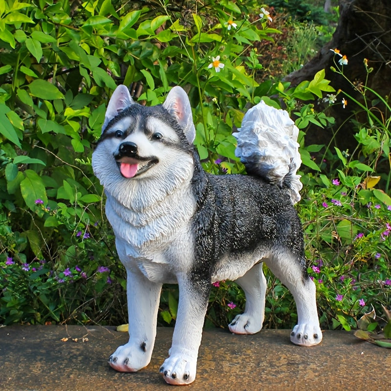 Large Husky Dog Garden Statue
