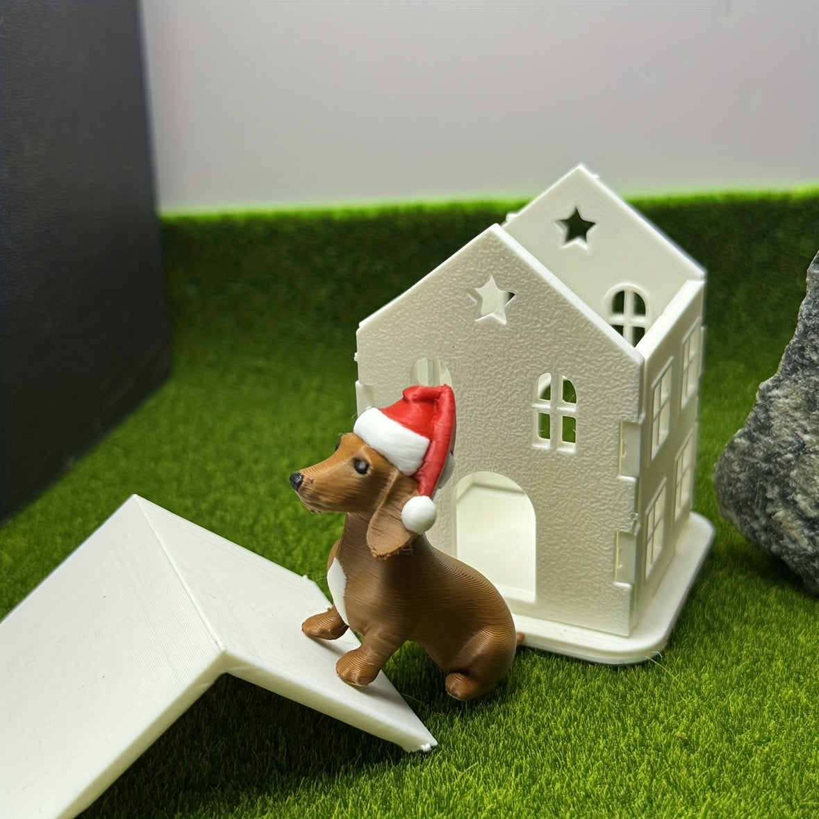 Christmas Dachshund Figurine