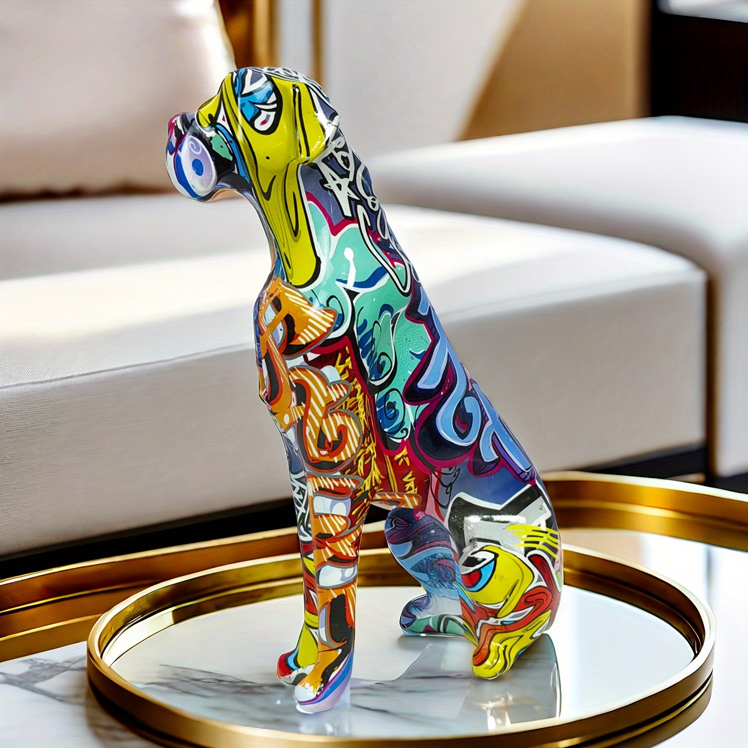 Boxer Graffiti Sitting Dog