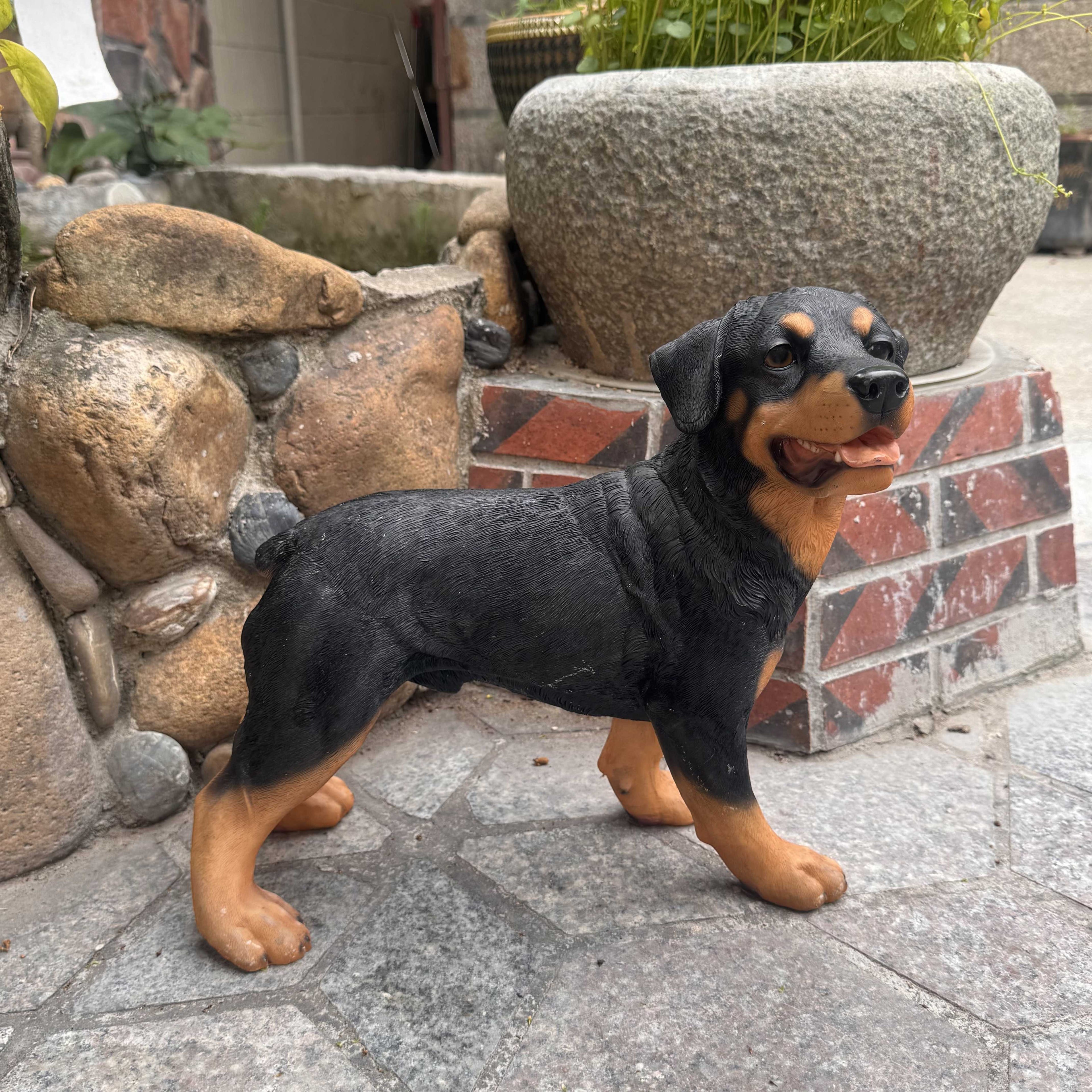 Realistic Rottweiler Statue