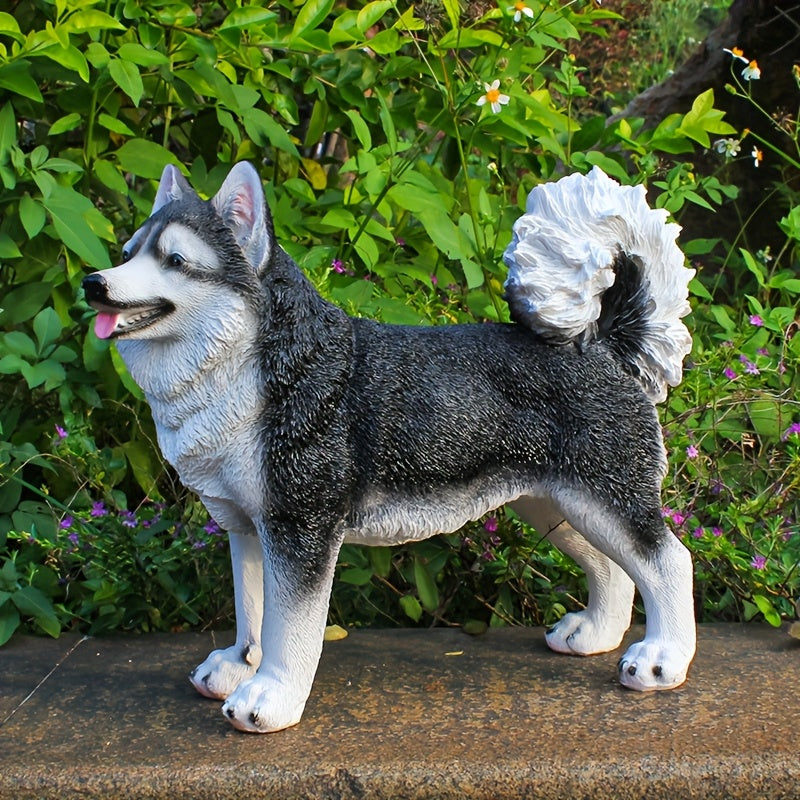 Large Husky Dog Garden Statue