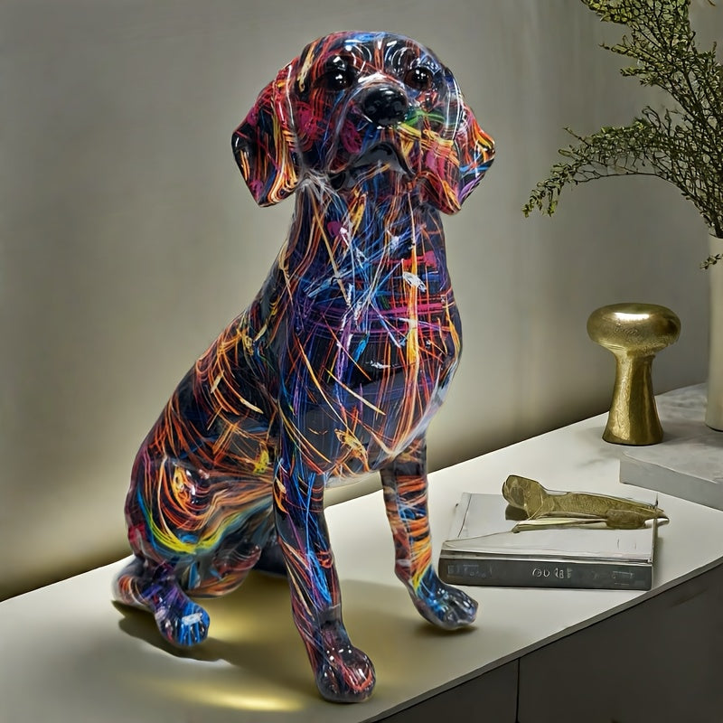 Abstract Multicolor Labrador Dog Sculpture