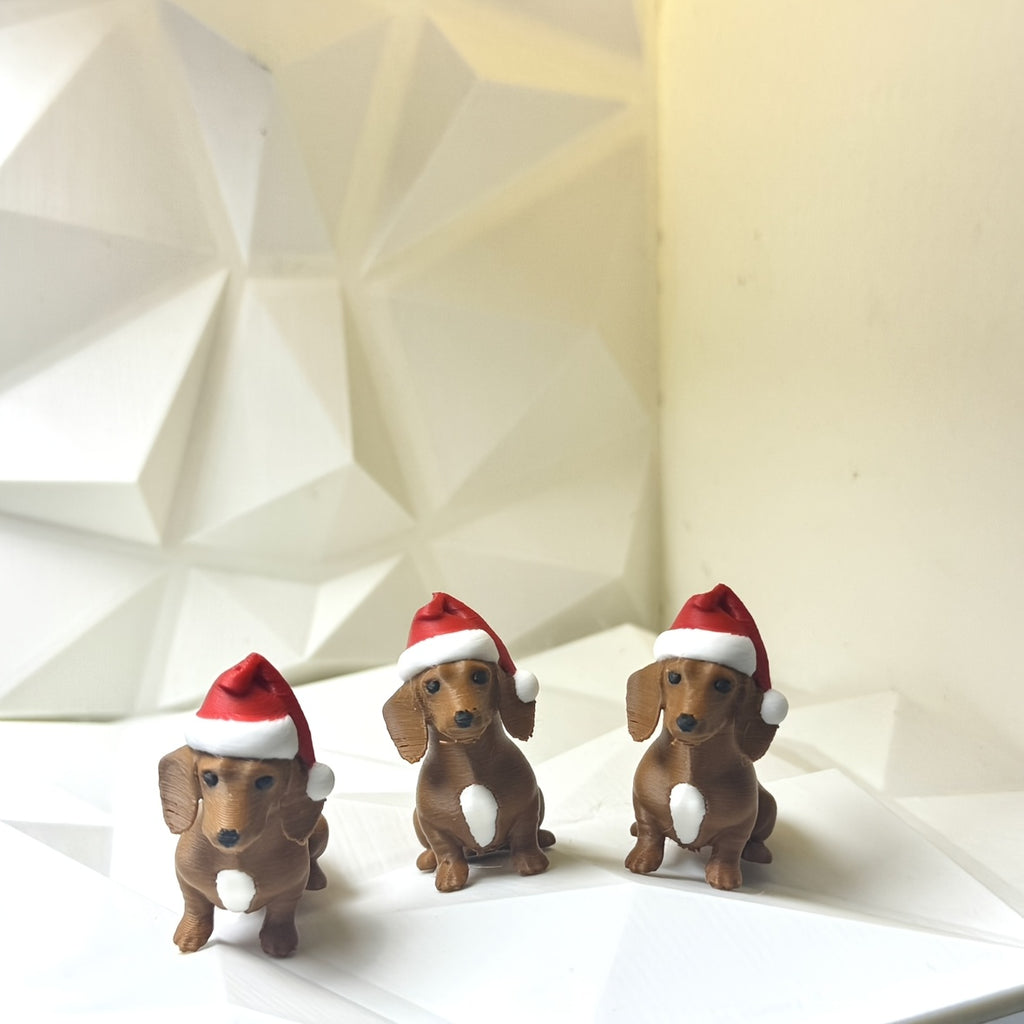 Christmas Dachshund Figurine