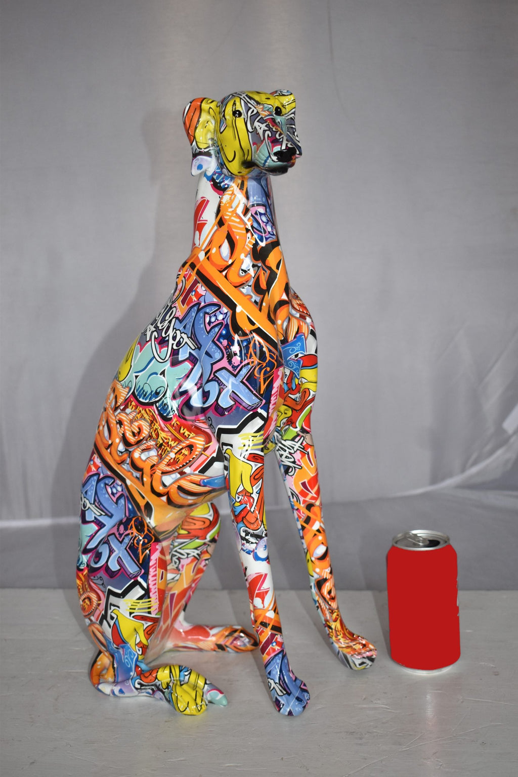 Modern Graffiti Sighthound Sculpture