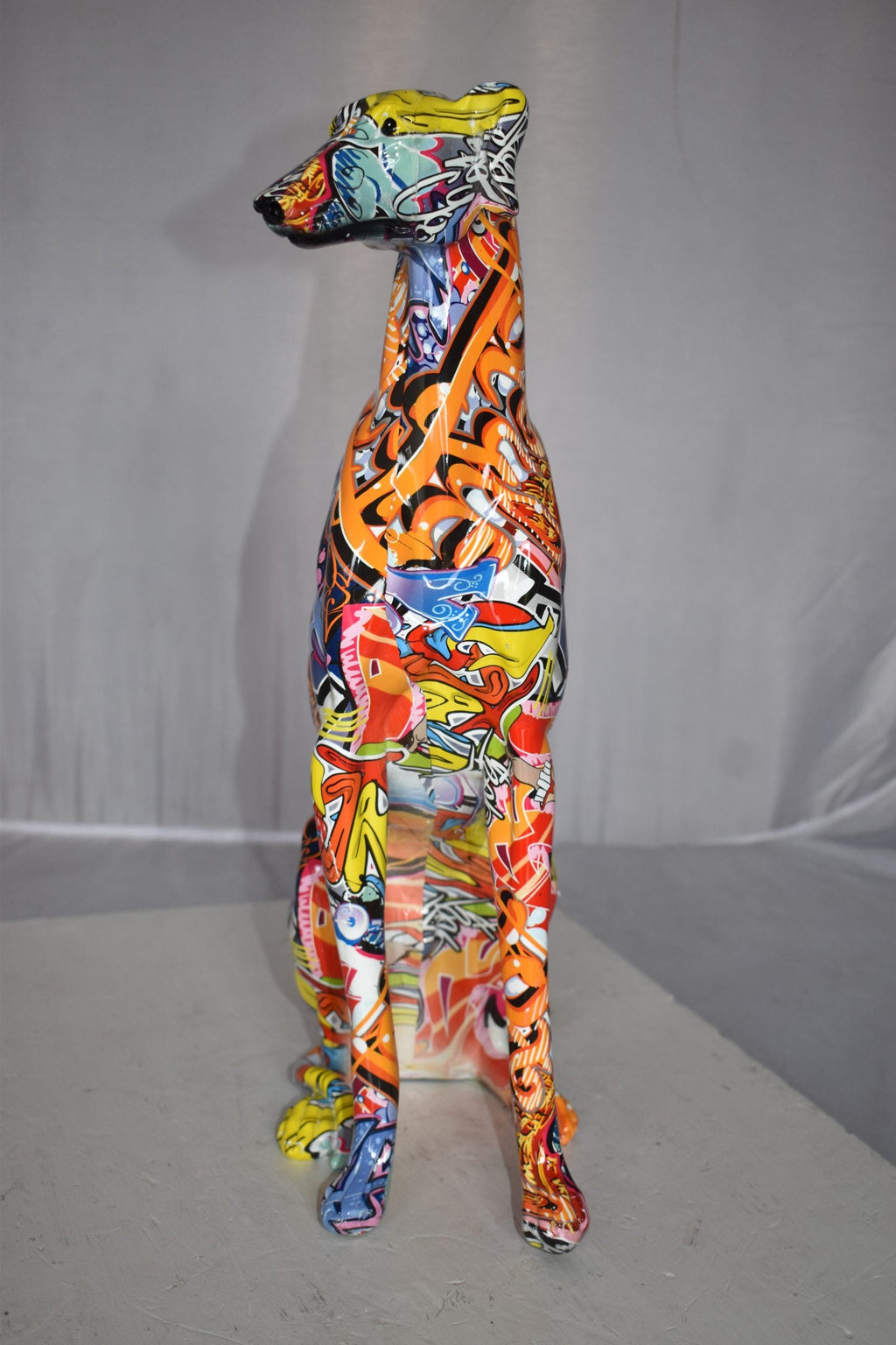 Modern Graffiti Sighthound Sculpture