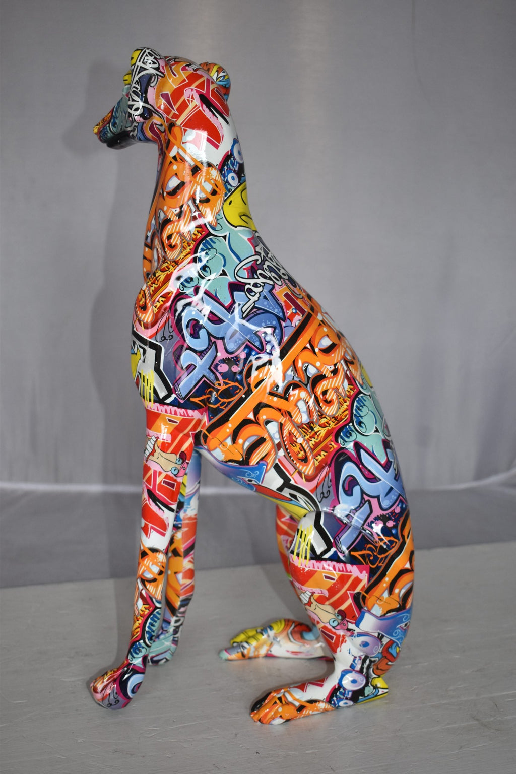 Modern Graffiti Sighthound Sculpture