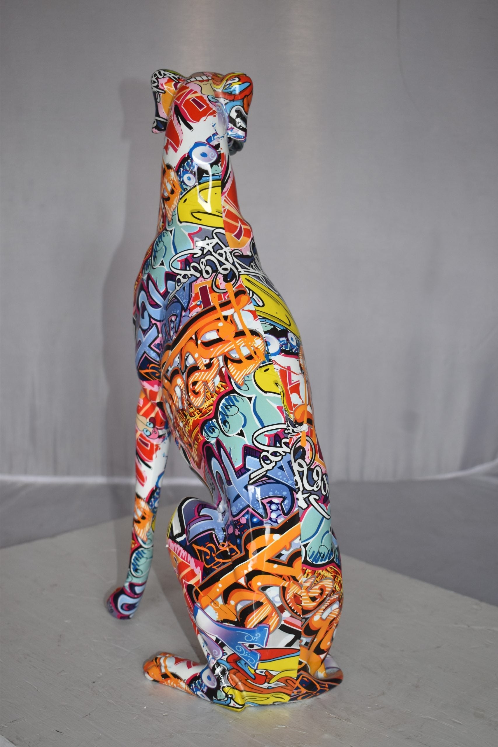 Modern Graffiti Sighthound Sculpture