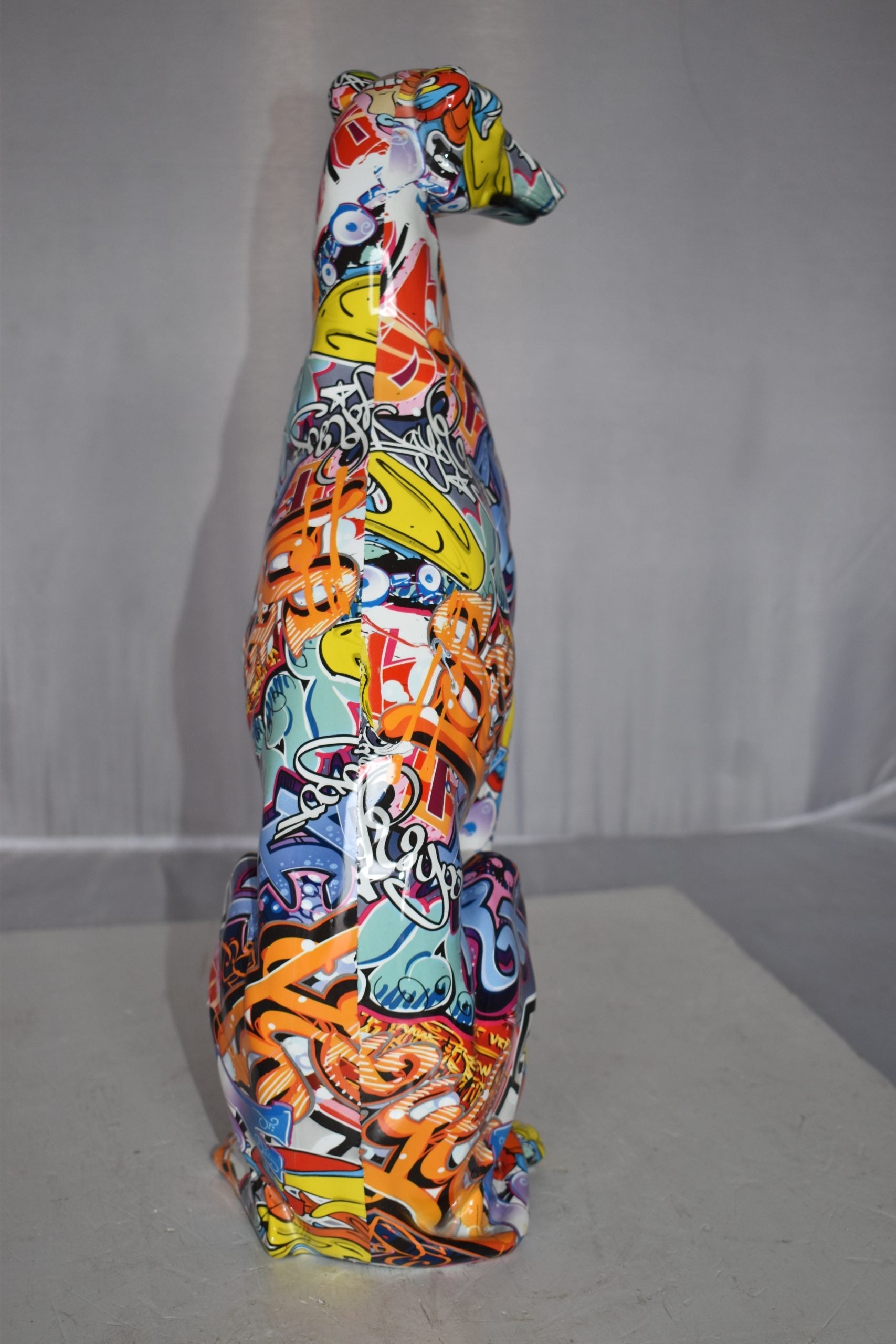 Modern Graffiti Sighthound Sculpture