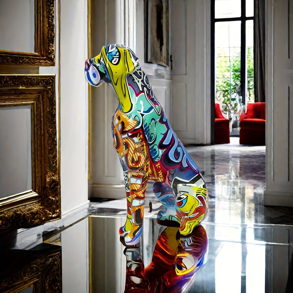 Boxer Graffiti Sitting Dog