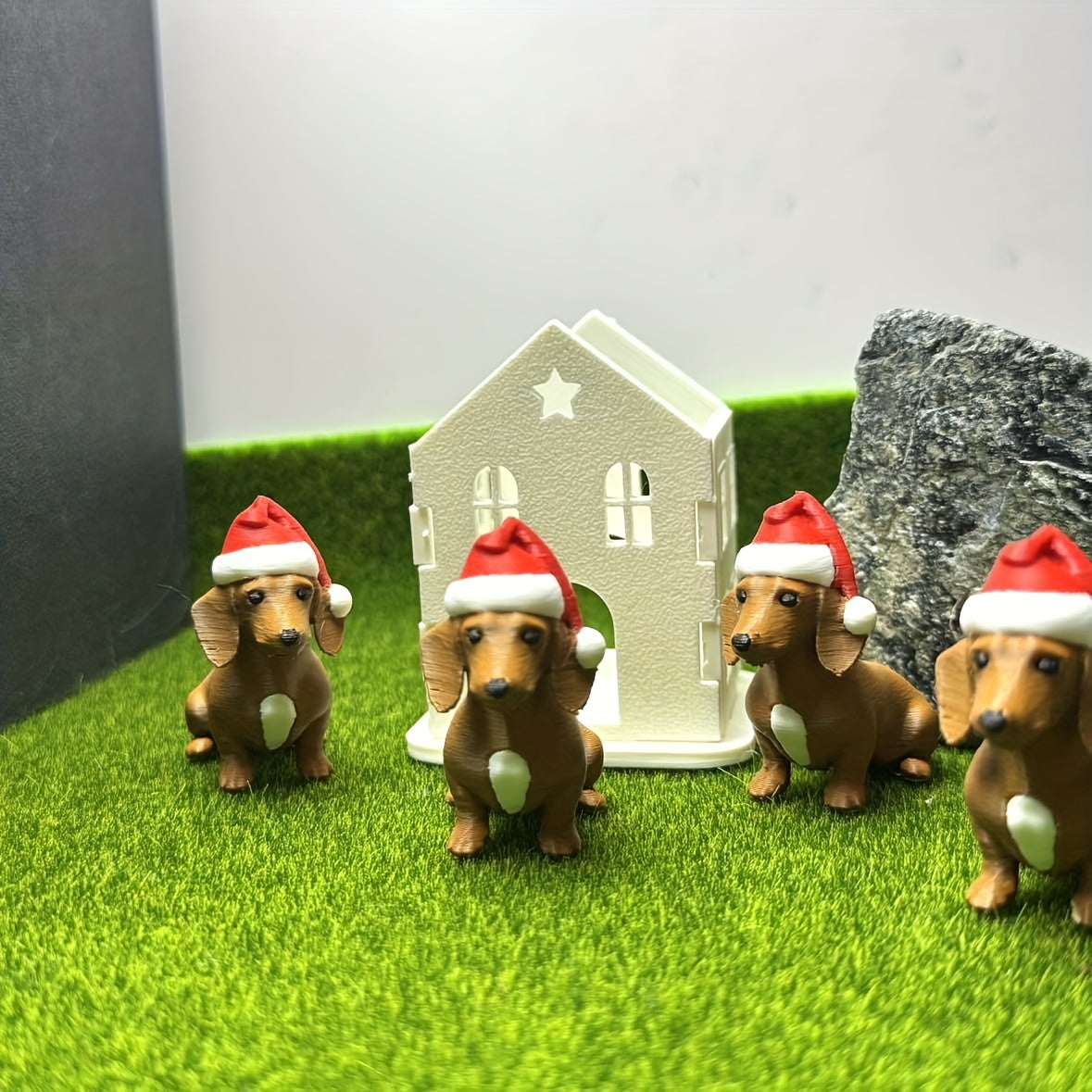 Christmas Dachshund Figurine