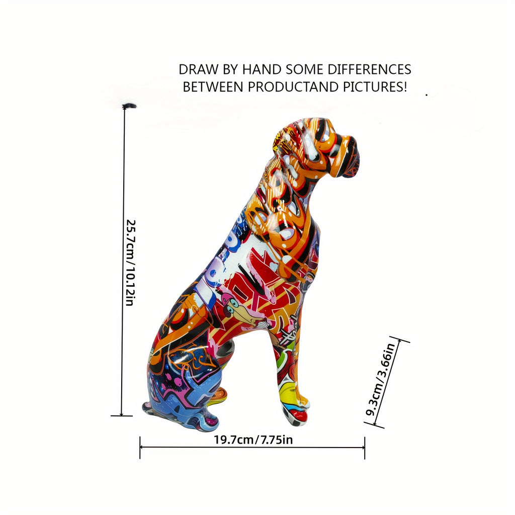 Boxer Graffiti Sitting Dog