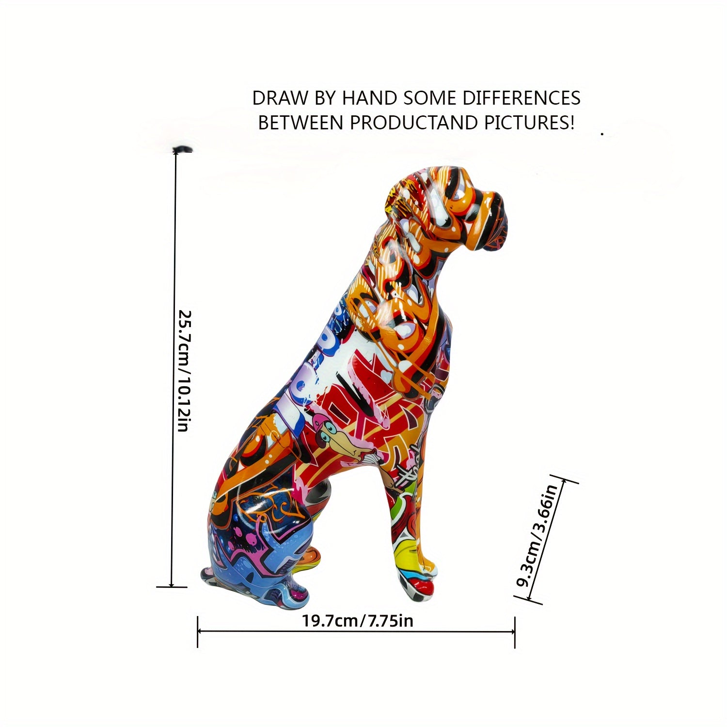 Boxer Graffiti Sitting Dog