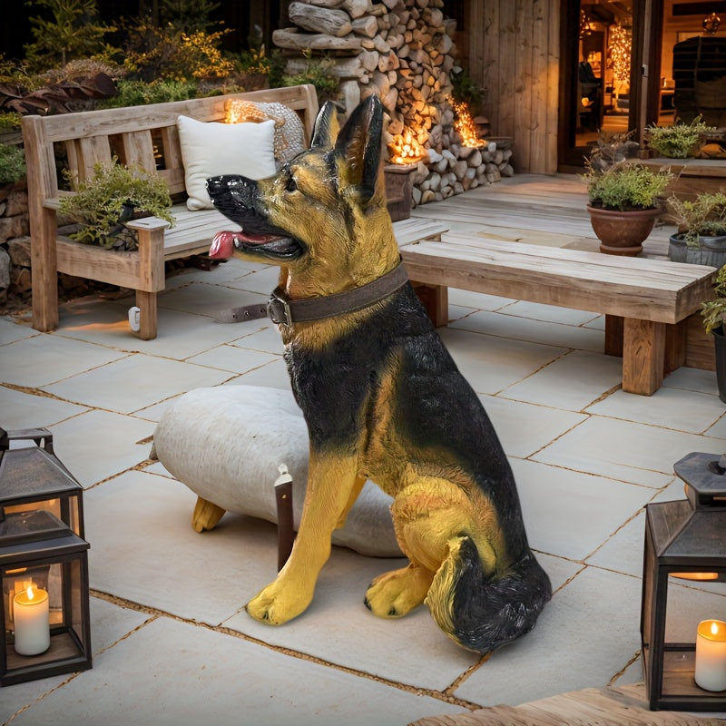 Realistic German Shepherd Statue