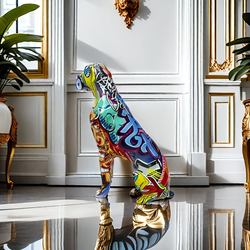 Boxer Graffiti Sitting Dog