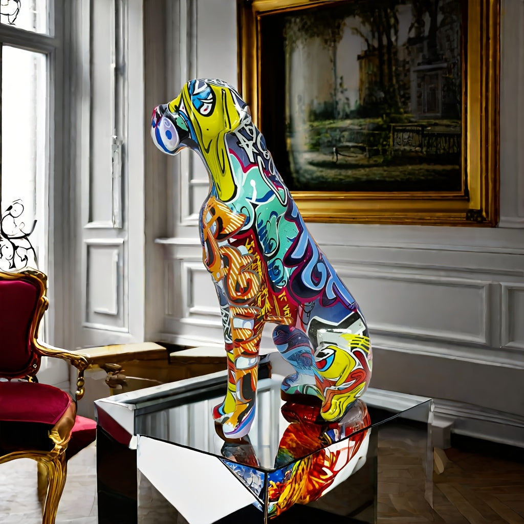 Boxer Graffiti Sitting Dog