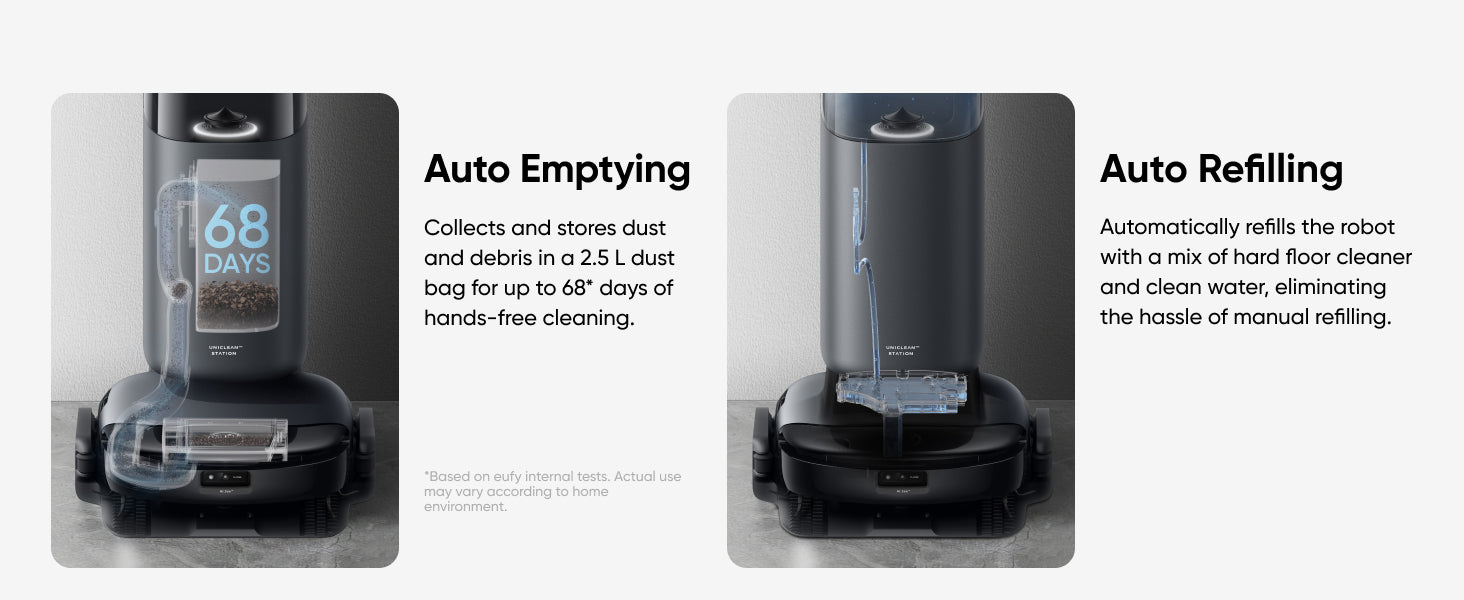 eufy Omni S1, Robot Vacuum Cleaner with Mop, Incredible Suction, All-in-One Station, Smart Obstacle Avoidance, Lift Mop, Wi-Fi, App, Alexa, Corner-to-Edge Deep Cleaning