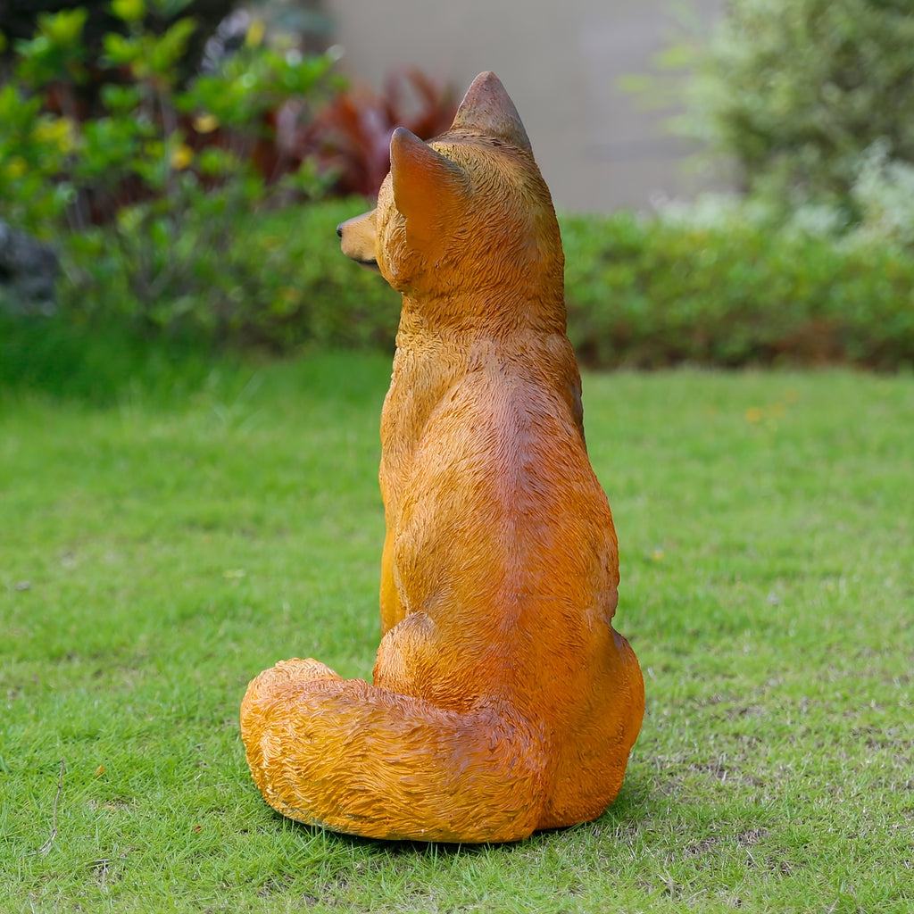 Rustic Resin Fox Statue, 22.5" High