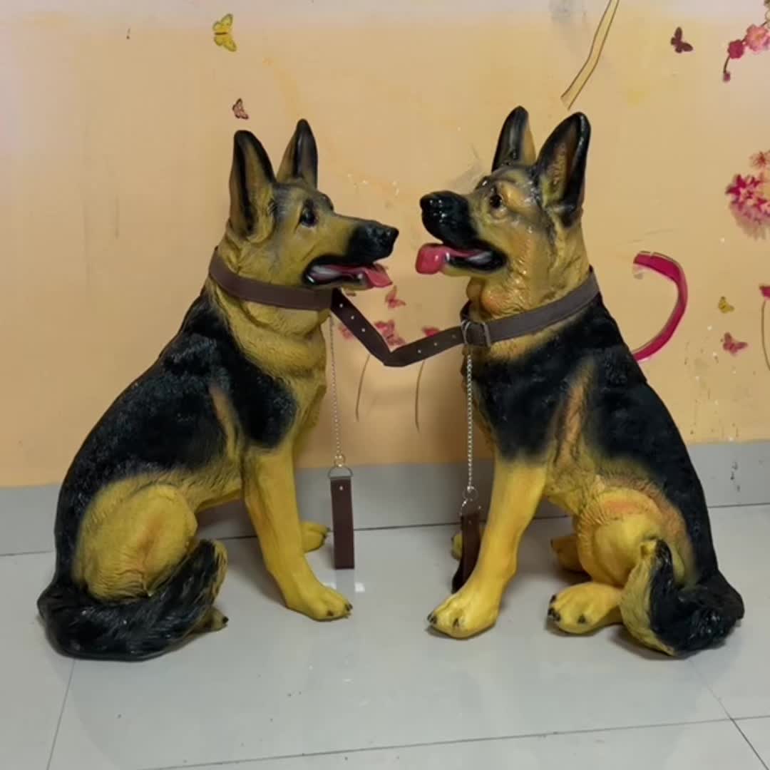 Realistic German Shepherd Statue