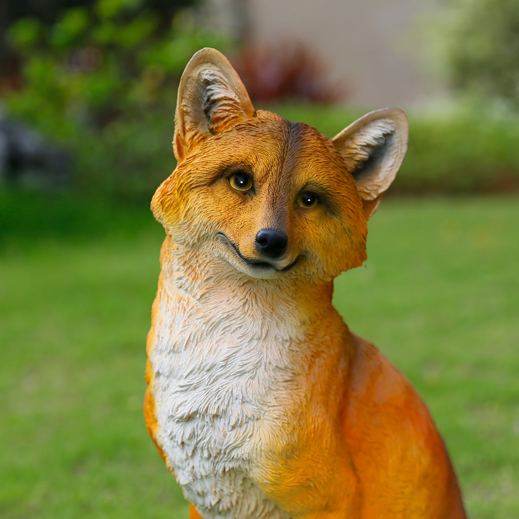 Rustic Resin Fox Statue, 22.5" High