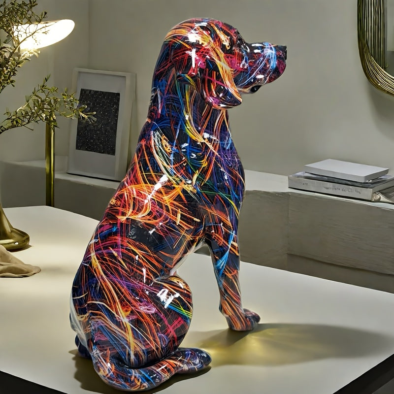 Abstract Multicolor Labrador Dog Sculpture
