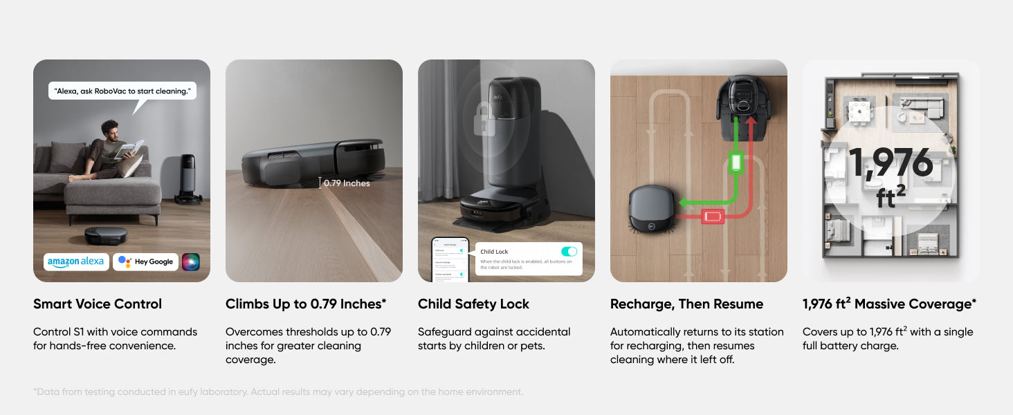 eufy Omni S1, Robot Vacuum Cleaner with Mop, Incredible Suction, All-in-One Station, Smart Obstacle Avoidance, Lift Mop, Wi-Fi, App, Alexa, Corner-to-Edge Deep Cleaning