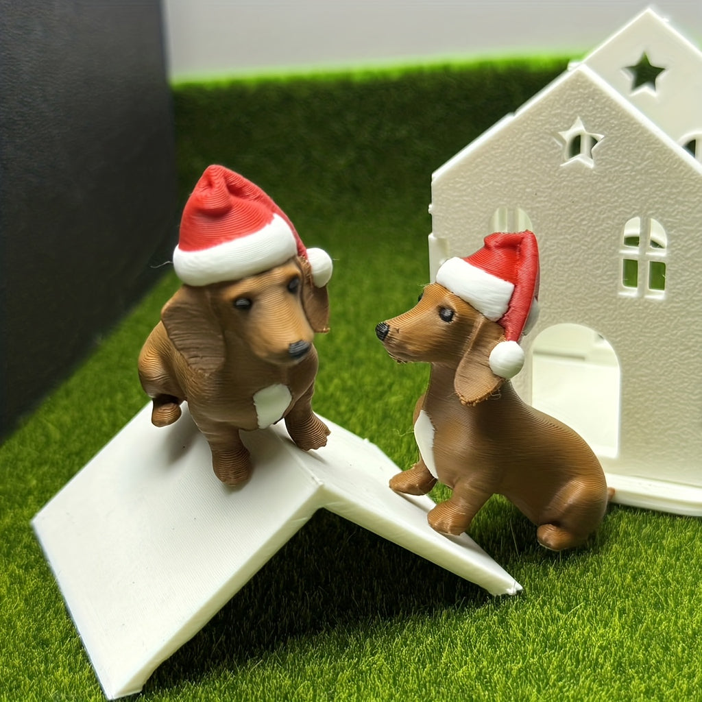 Christmas Dachshund Figurine