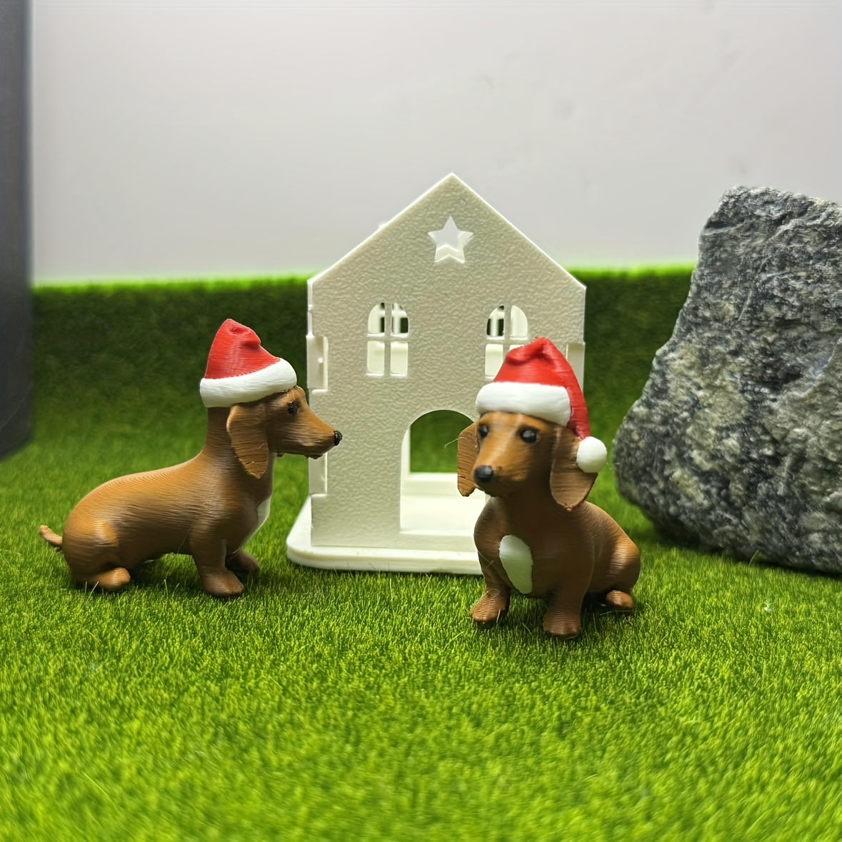Christmas Dachshund Figurine