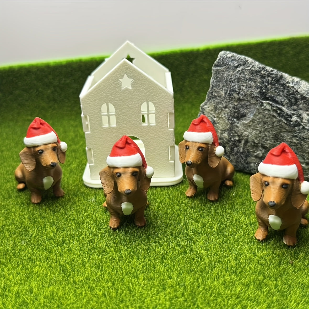 Christmas Dachshund Figurine