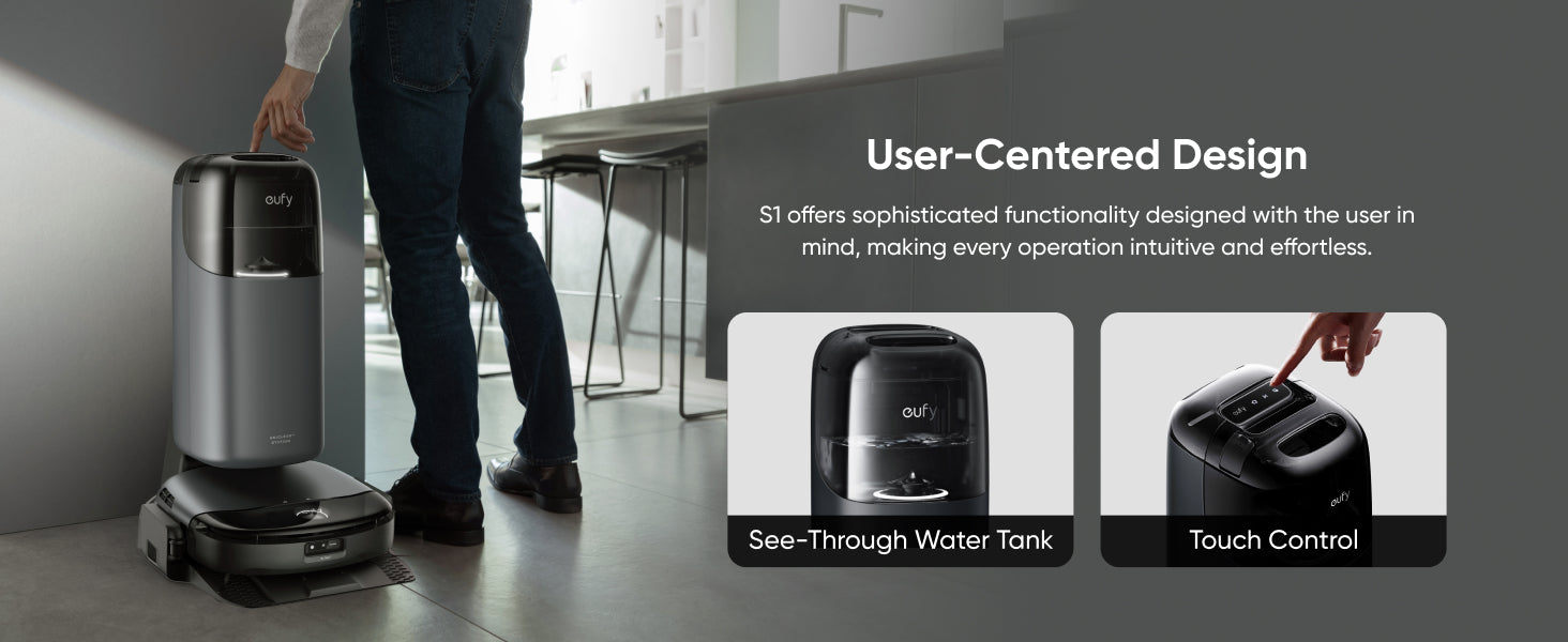 eufy Omni S1, Robot Vacuum Cleaner with Mop, Incredible Suction, All-in-One Station, Smart Obstacle Avoidance, Lift Mop, Wi-Fi, App, Alexa, Corner-to-Edge Deep Cleaning