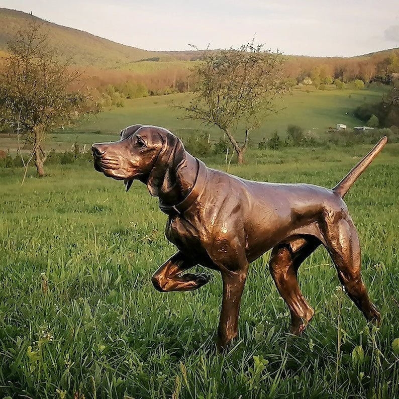 Hungarian Vizsla Solid Bronze Sculpture & Memory Capsule